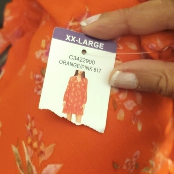 VINCE CAMUTO Orange THREE TIER DRESS SIZE 2XL NWTG - Picture 10 of 15
